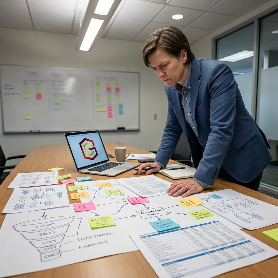 Consulting team planning business growth systems