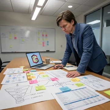 Consulting team planning business growth systems