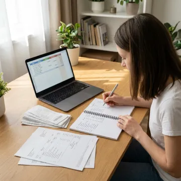 Personal bookkeeper organizing household finances
