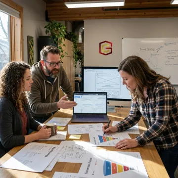 Digital marketing team planning creative campaign