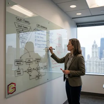 Consultant mapping business growth systems