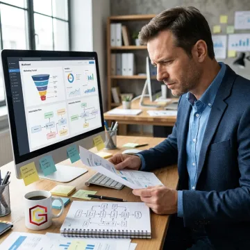 Digital growth consultant planning business strategy