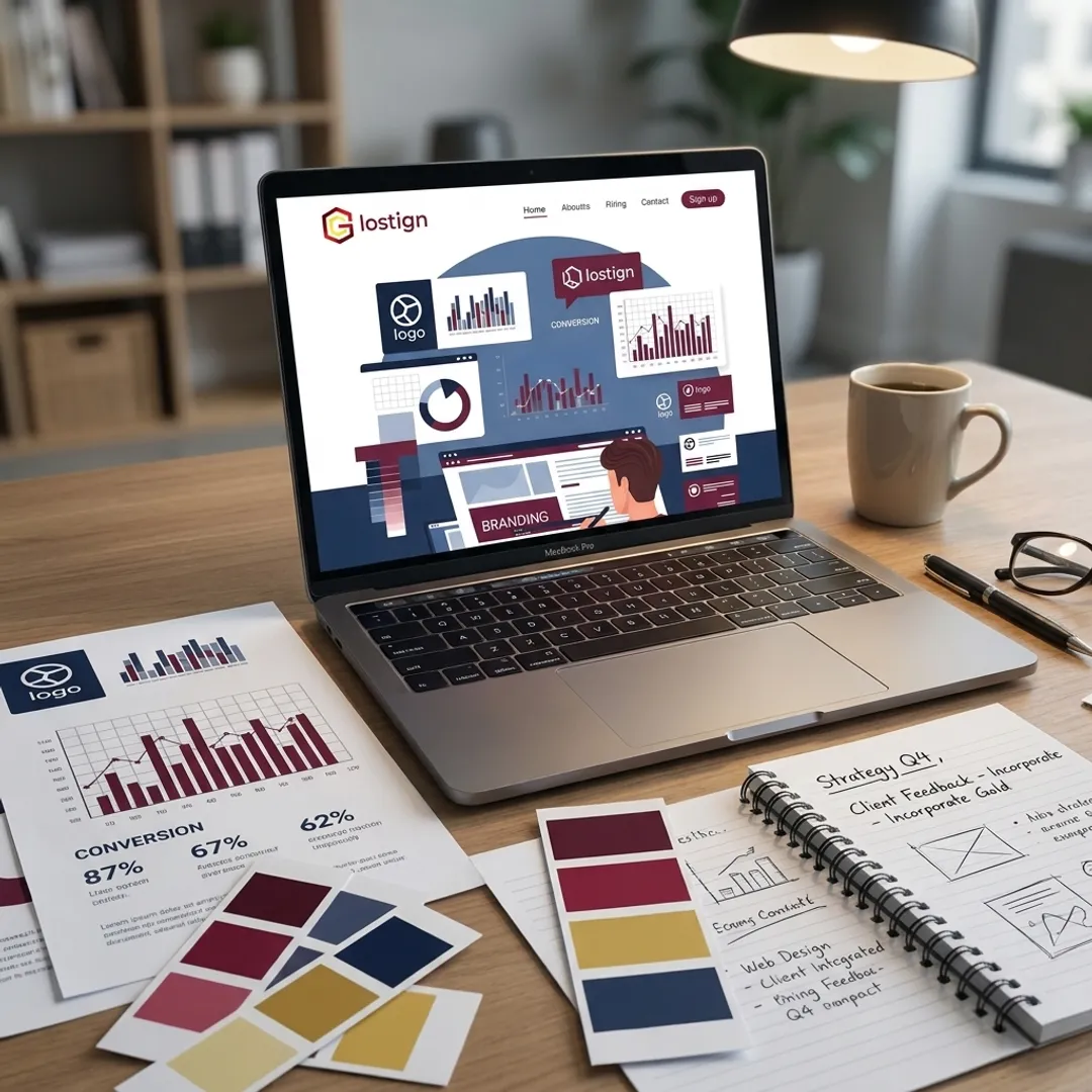 Online branding strategy workspace