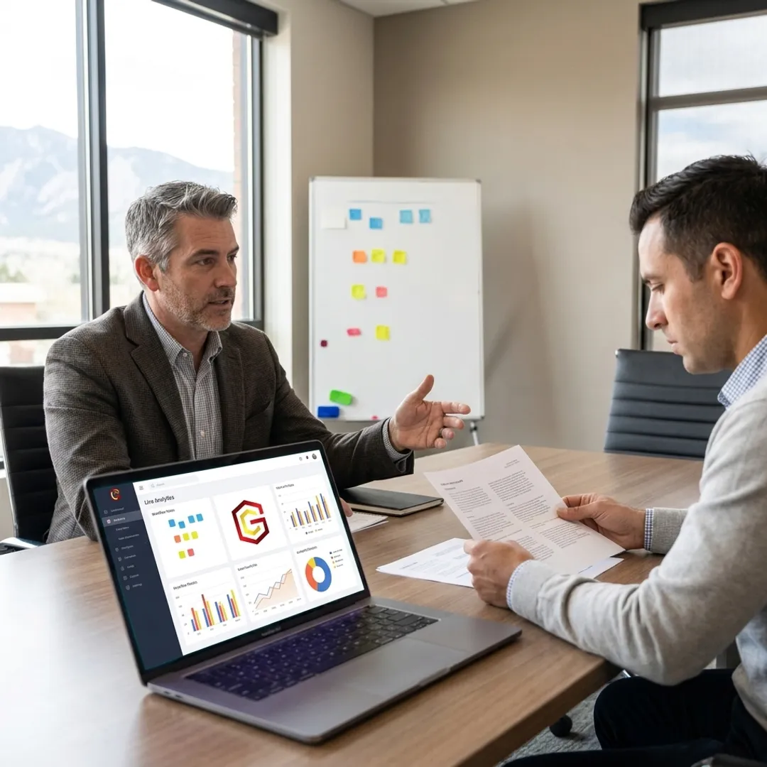 Innovation consultant leading a business strategy session