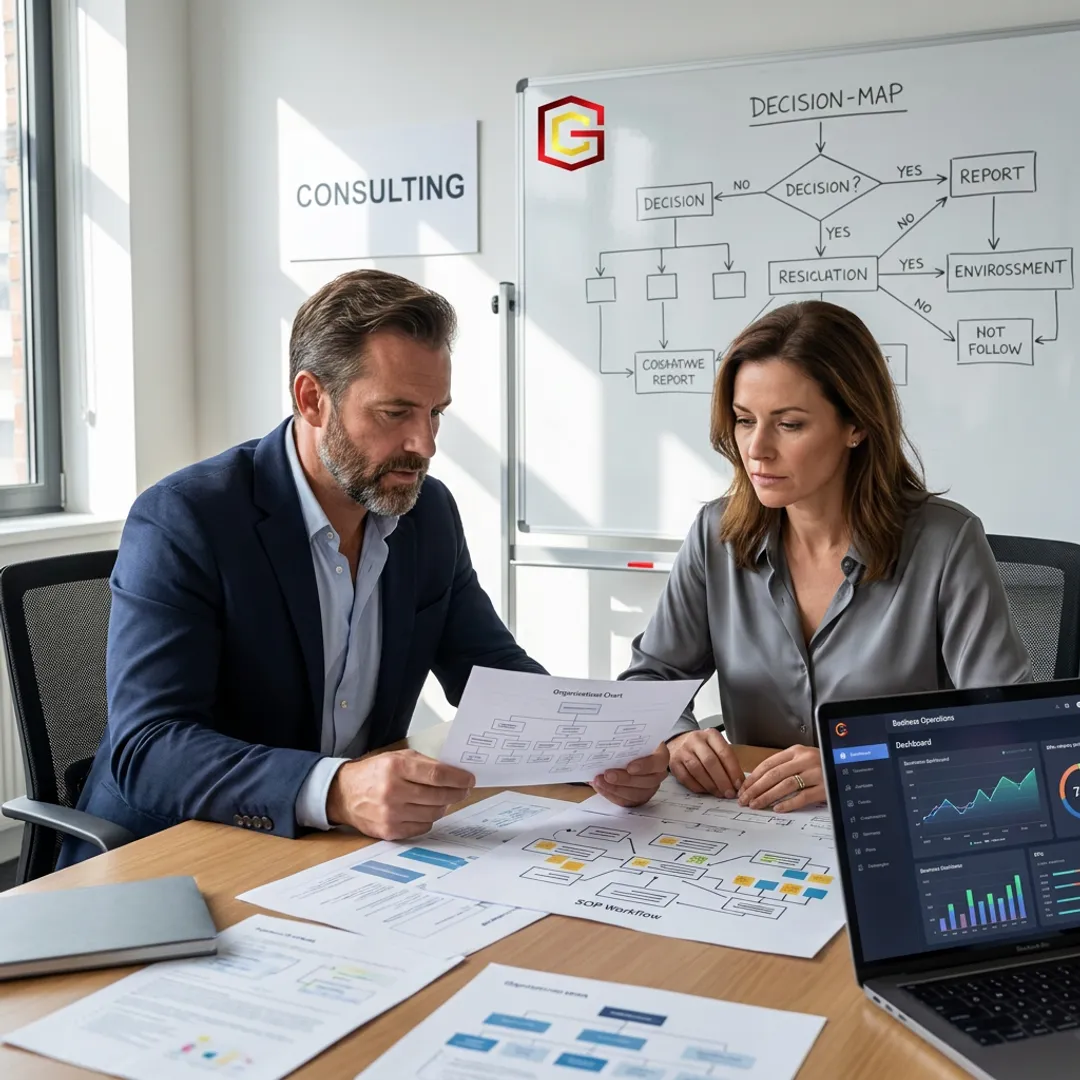 Consultant mapping leadership systems with a business owner