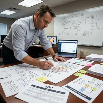 Consultant mapping business performance process