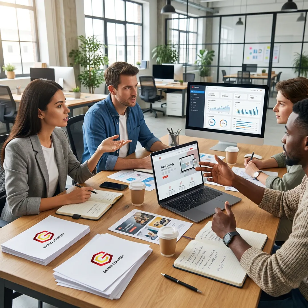 Brand and marketing strategy workspace