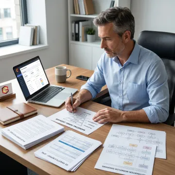 Consultant mapping marketing and sales strategy