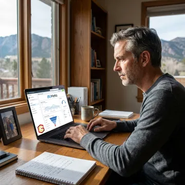 Consultant reviewing ad and website analytics