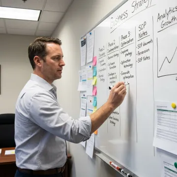 Consultant mapping business strategy process