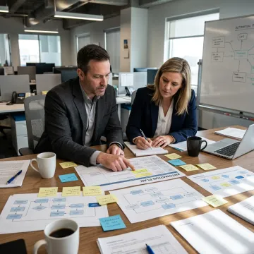 Consultant mapping business workflows