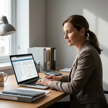 Bookkeeping consultant setting up financial workflows
