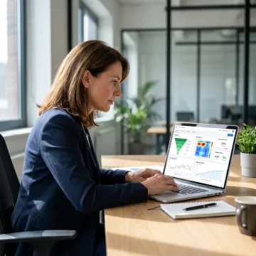 Consultant analyzing conversion funnel data