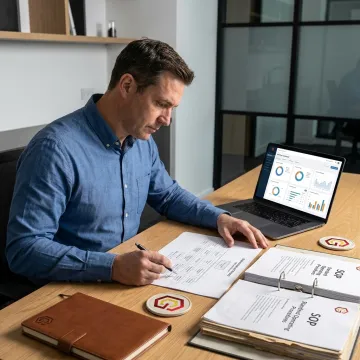 Consultant mapping organizational structure and workflows