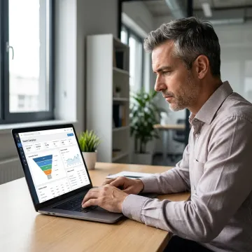 Search marketing dashboard and conversion funnel