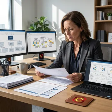 COO consultant reviewing business operations strategy