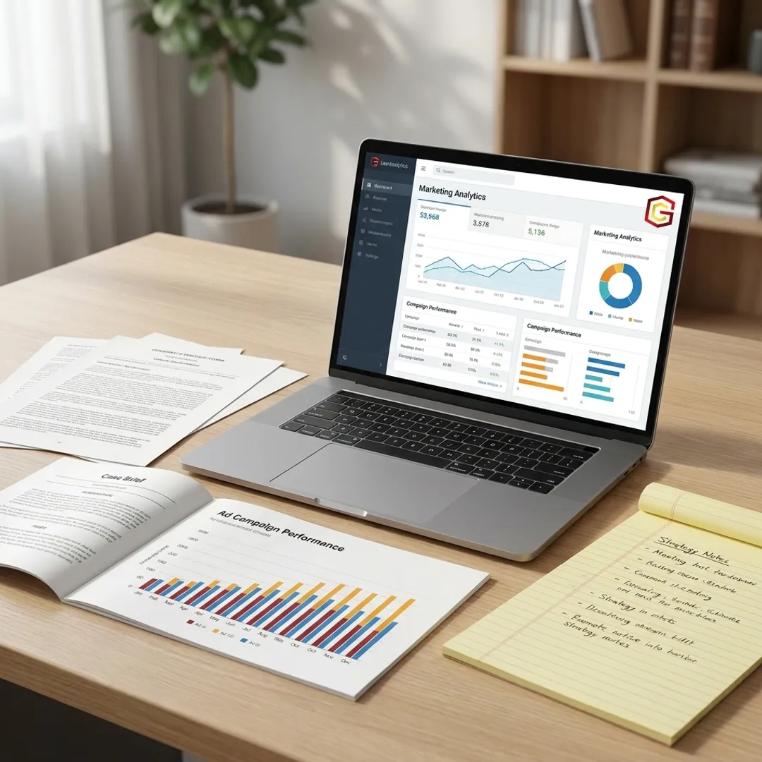Law firm marketing strategy workspace