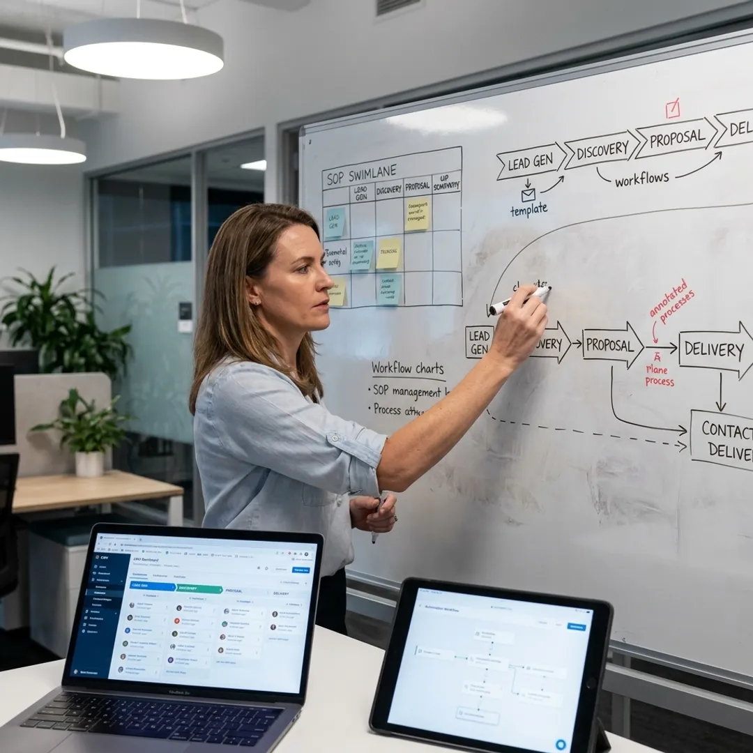 Consultant mapping business workflows and automations