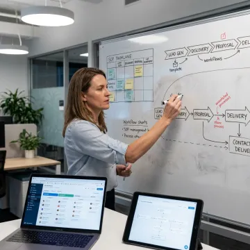 Consultant mapping business workflows and automations