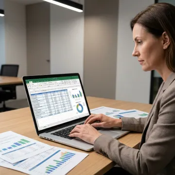 Bookkeeper reviewing financial reports
