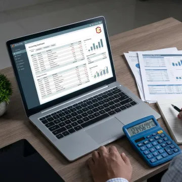 Professional bookkeeping workspace