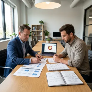 Consultant mapping business systems and growth strategy