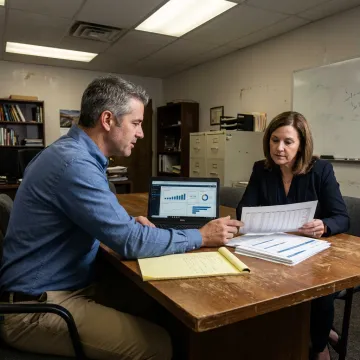 Interim management consultant advising business owner