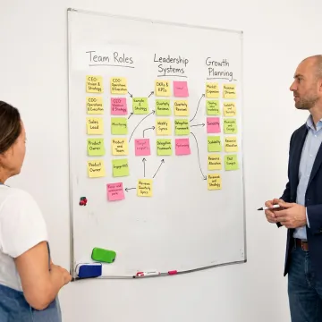 Business manager leadership training session