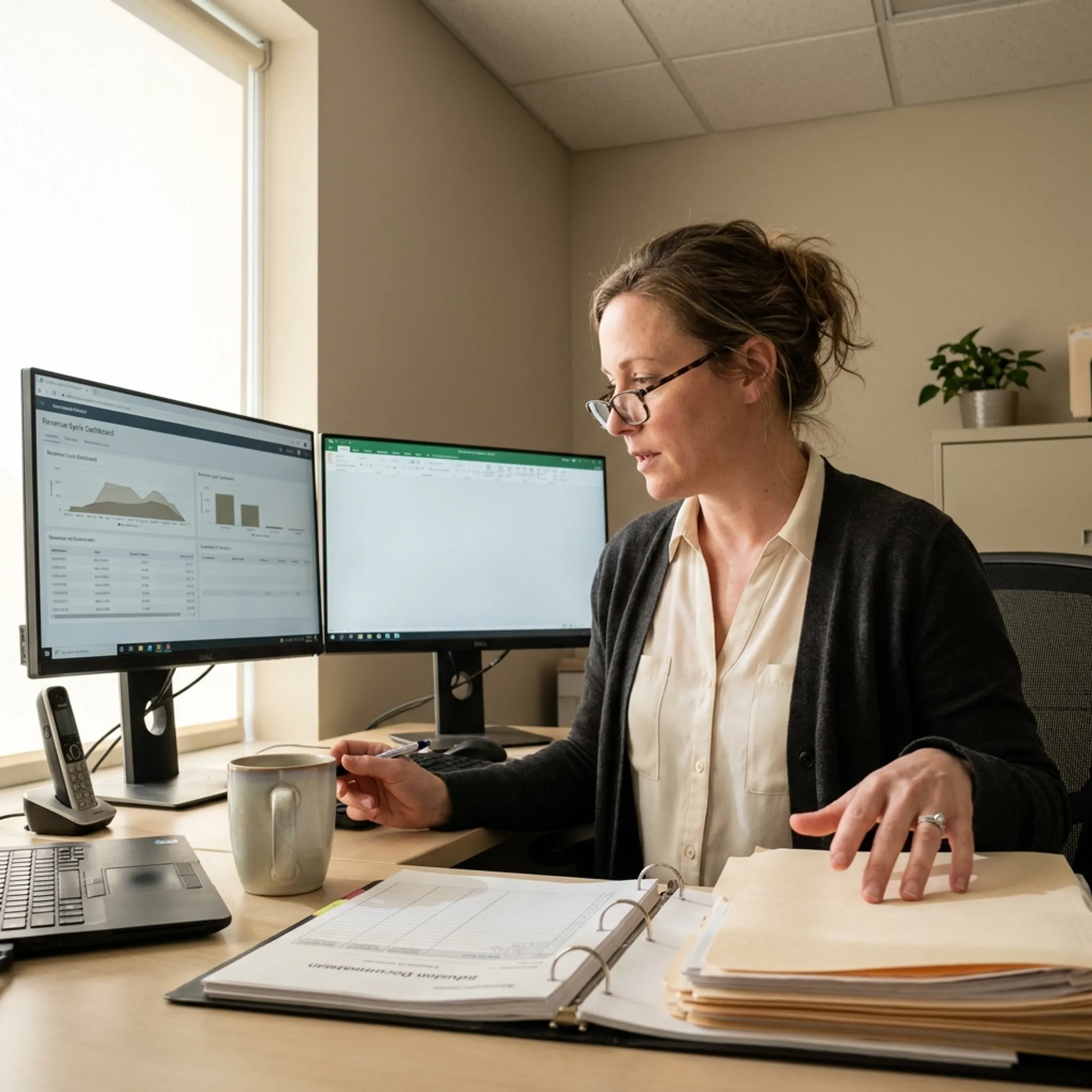Medical billing specialist reviewing infectious disease claims and infusion documentation
