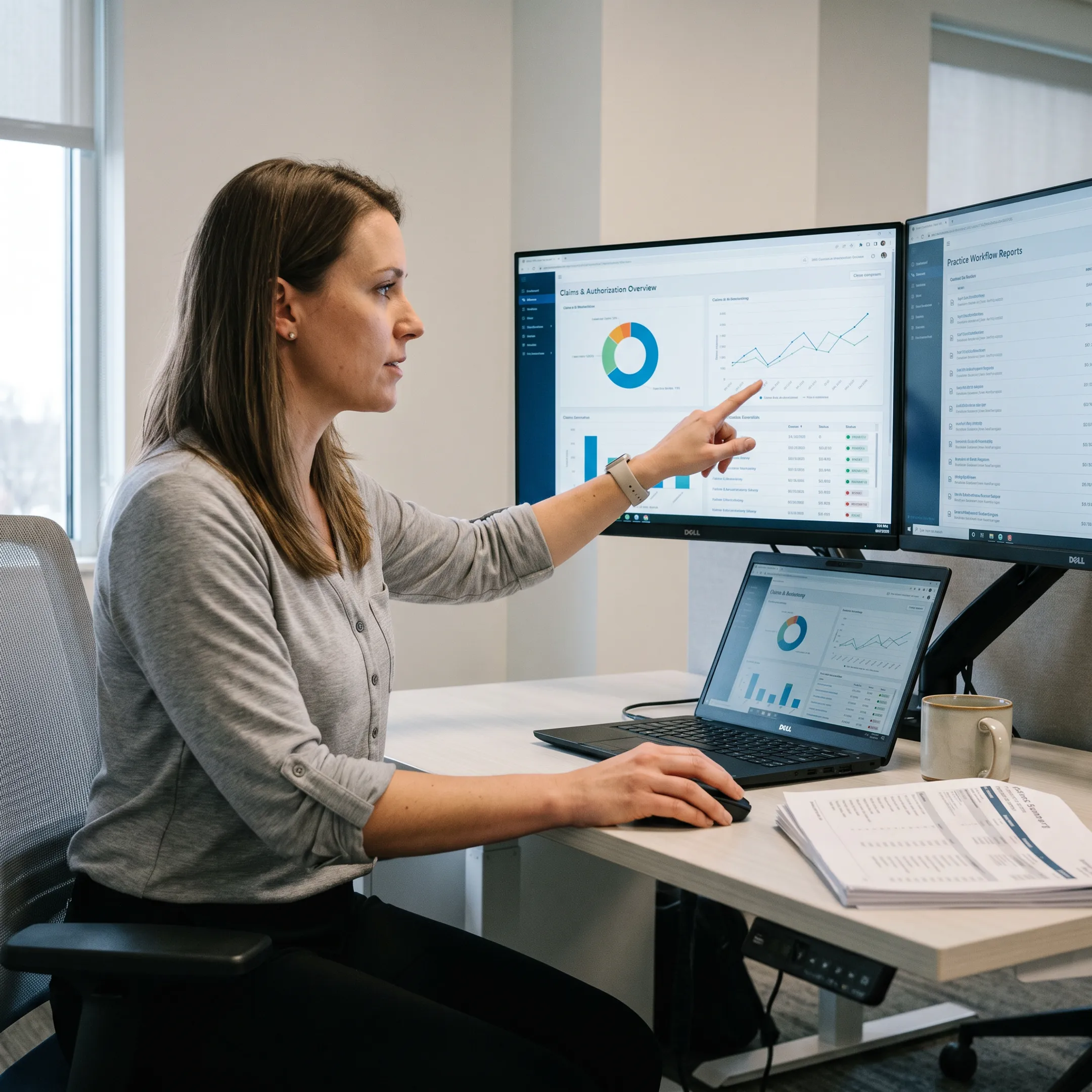 Specialist analyzing infectious disease revenue cycle performance
