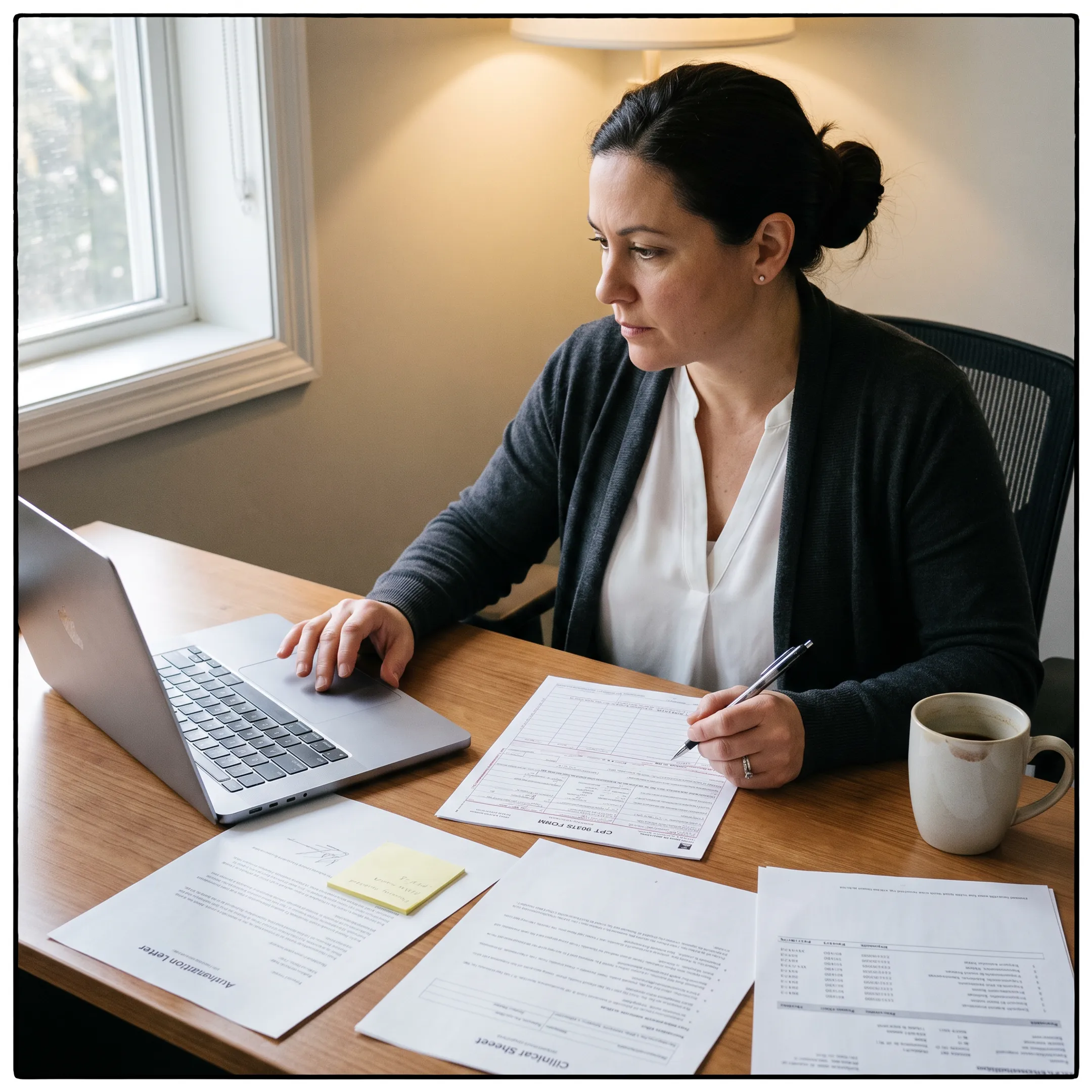 Medical billing specialist reviewing Rabies Immune Globulin CPT 90375 claim documentation
