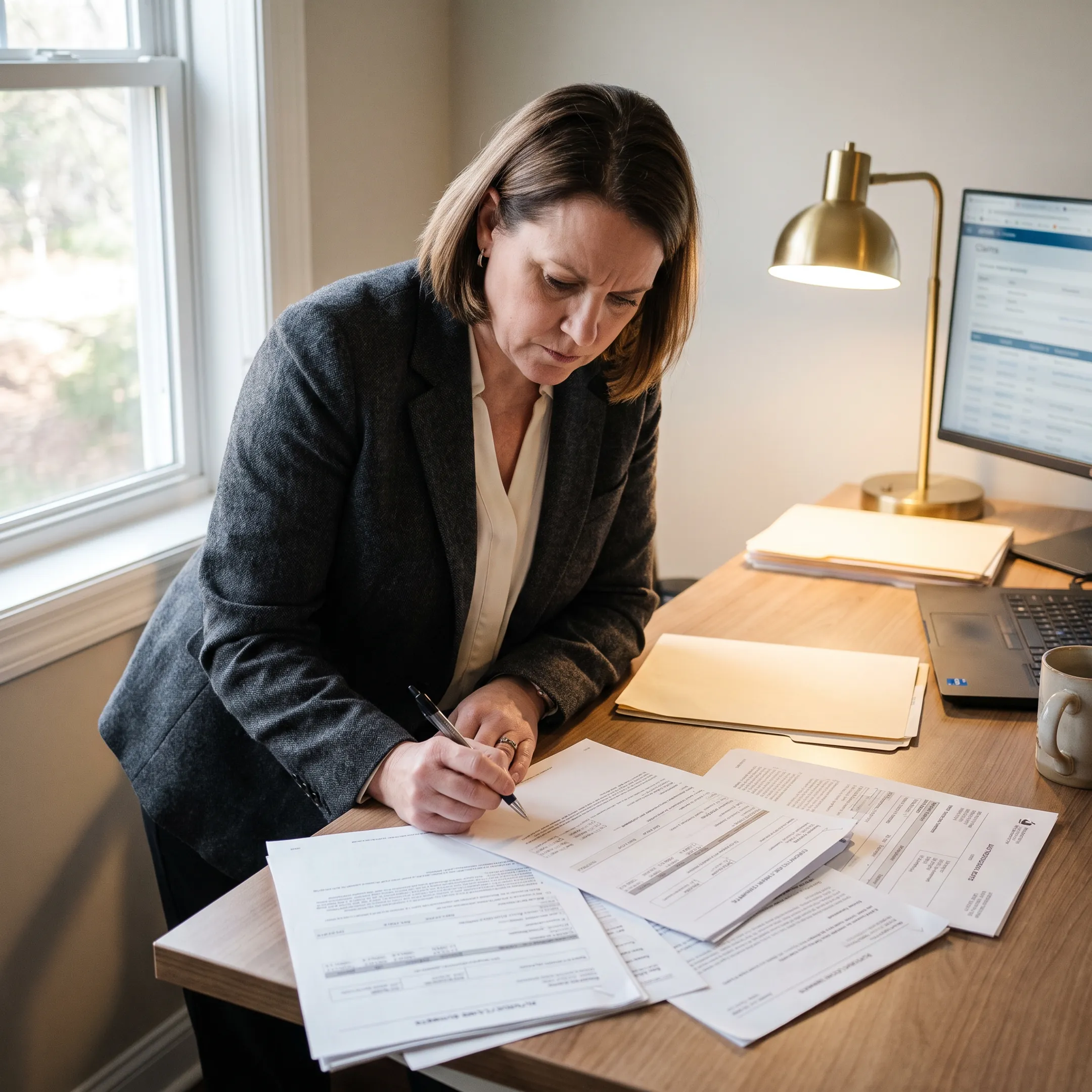 Practice administrator analyzing infectious disease billing and infusion revenue data
