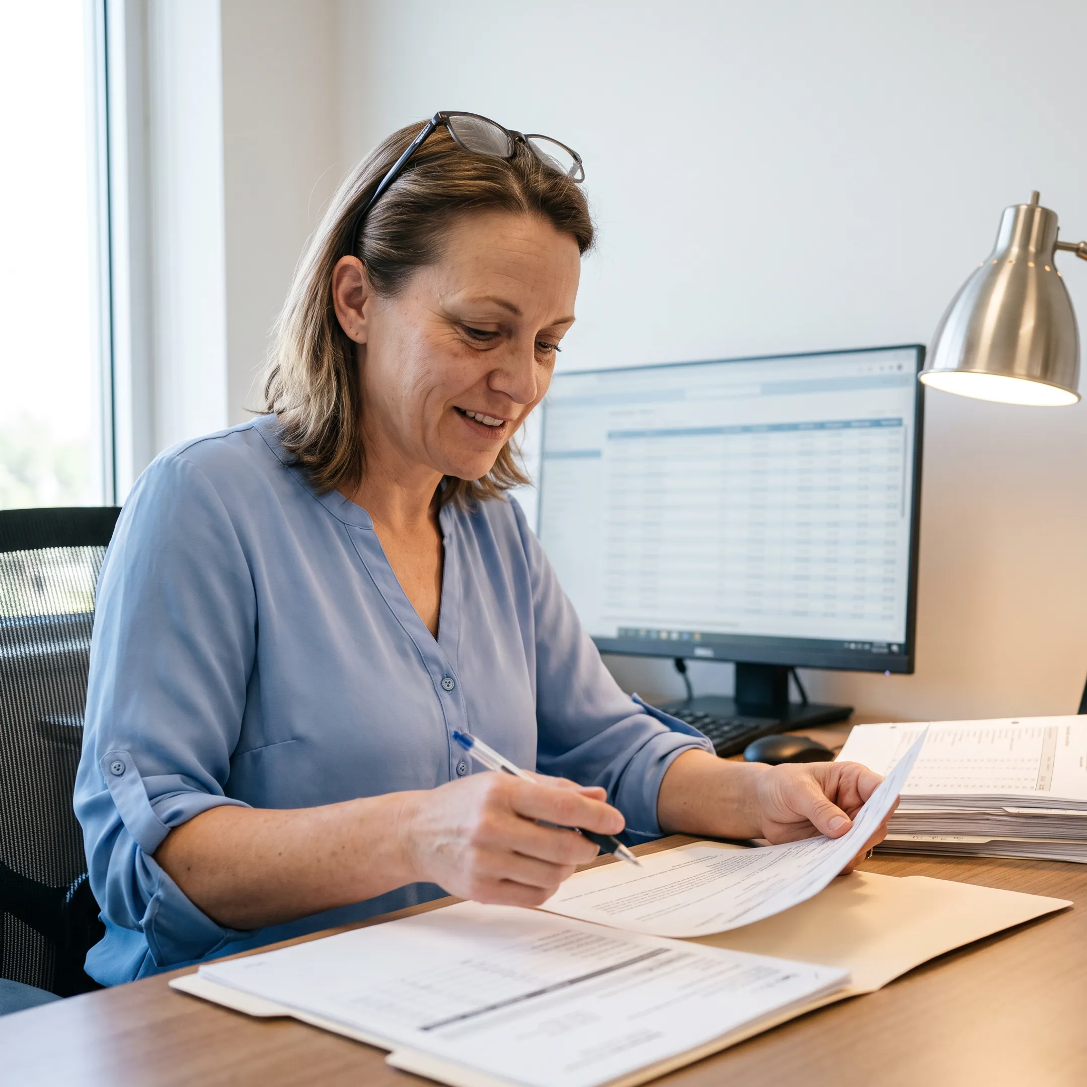 Healthcare billing specialist reviewing vancomycin infusion claims and OPAT reimbursement records