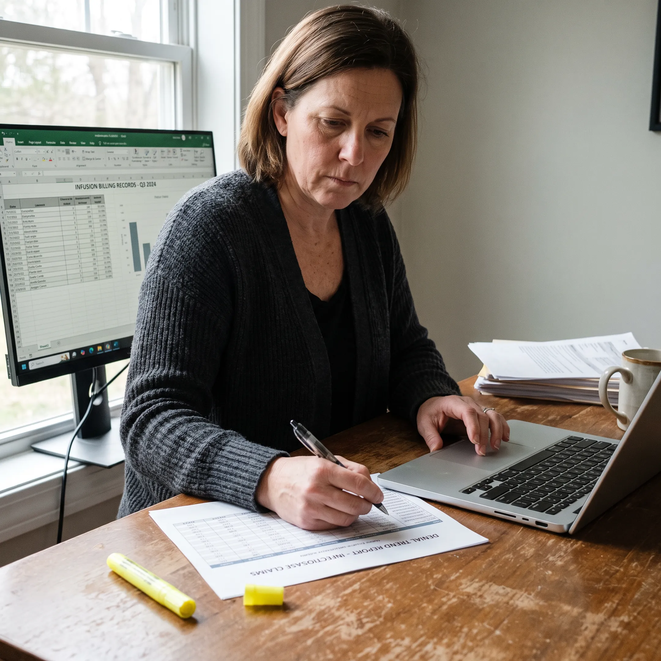 Specialist analyzing infectious disease claims and revenue-cycle data