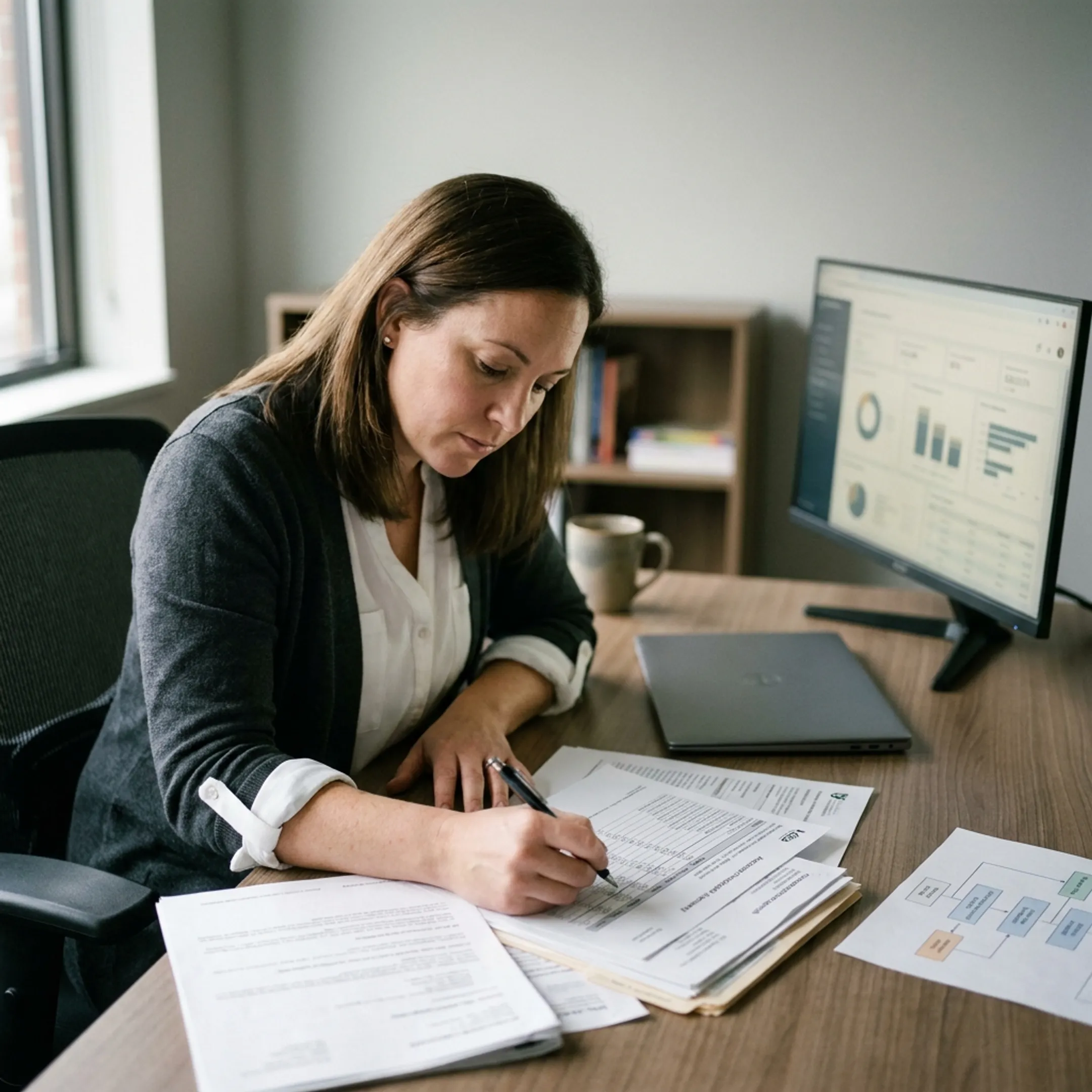 Analyst reviewing infectious disease revenue cycle performance