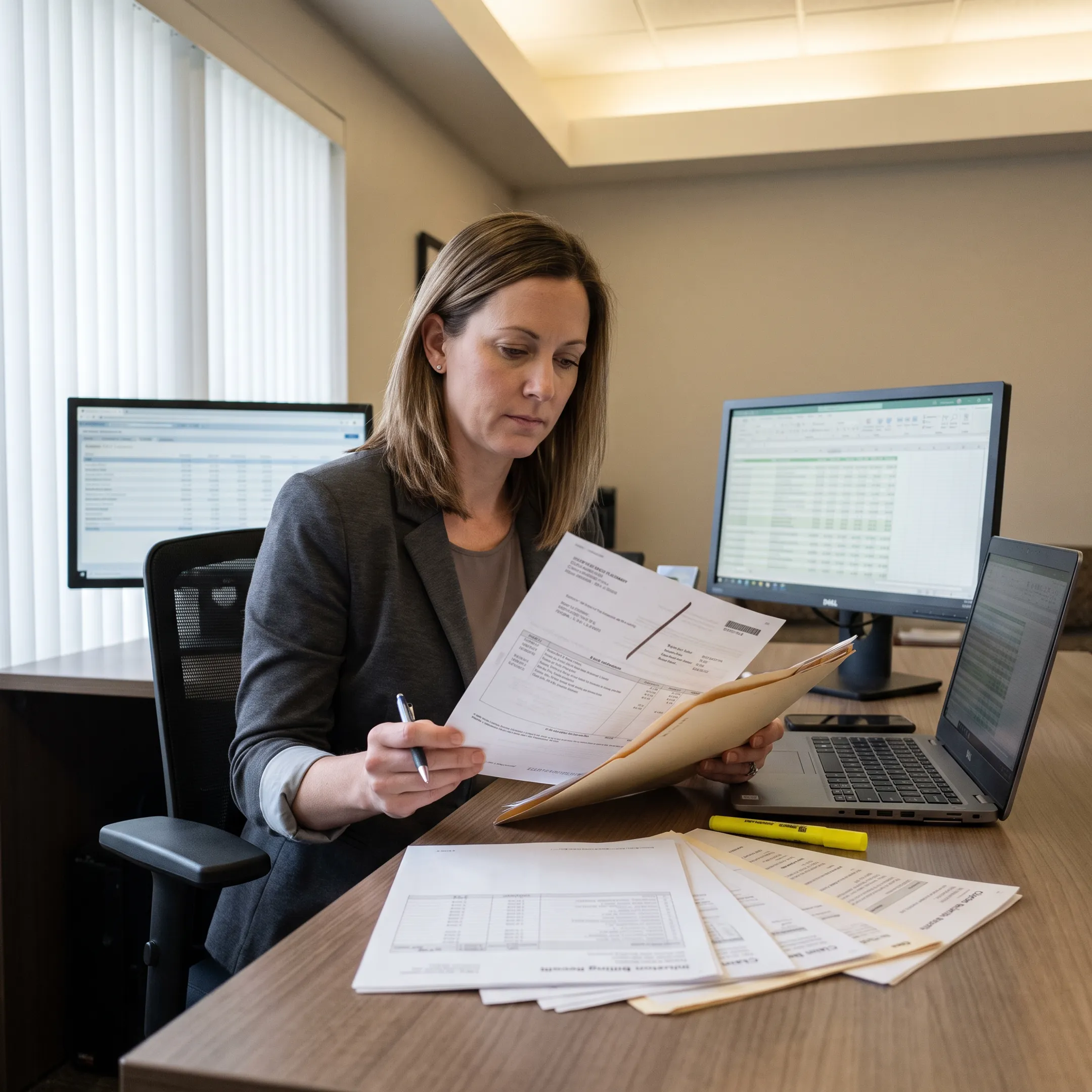Infectious disease practice administrator analyzing claims, denials, and payment reconciliation information