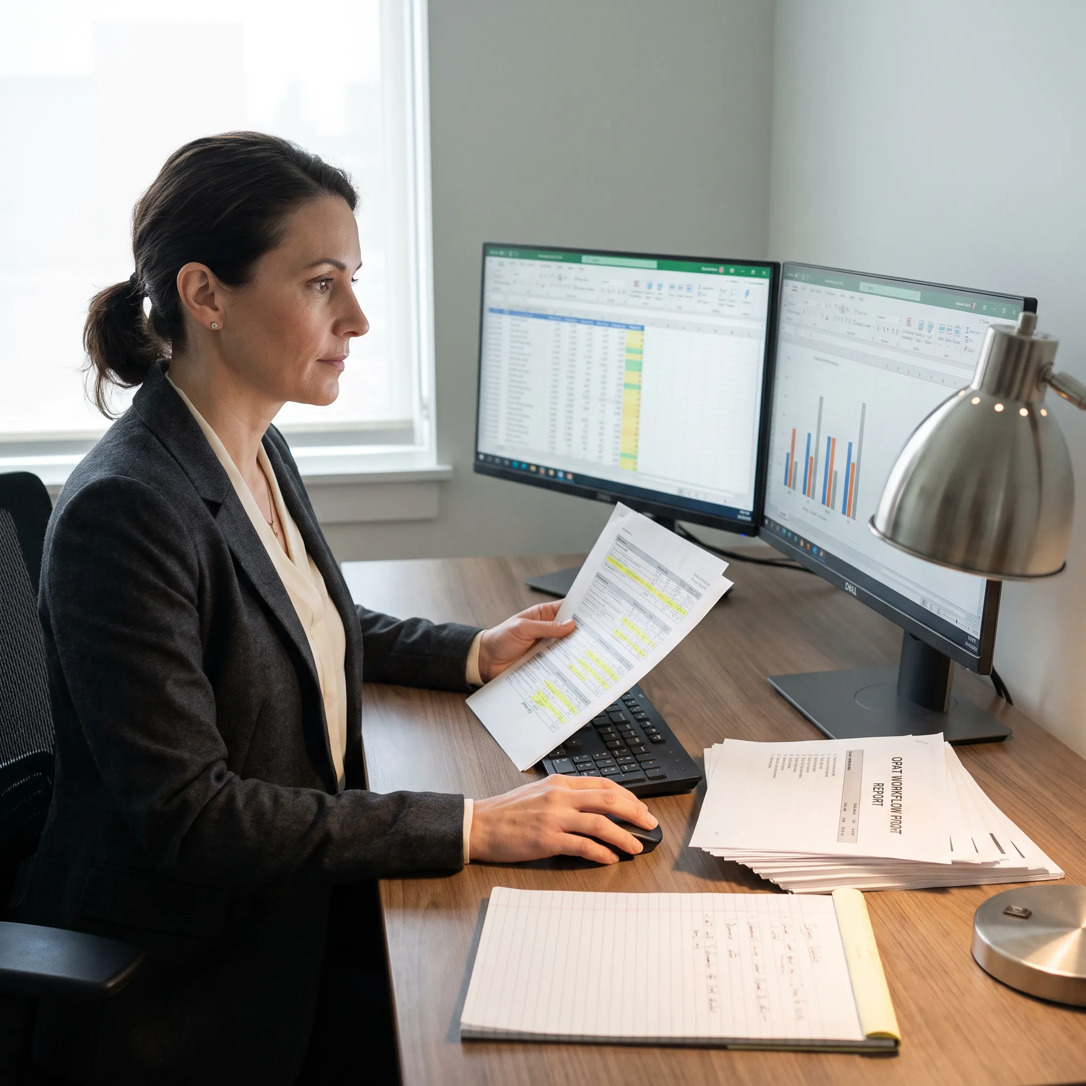 Billing specialist analyzing infectious disease claims and infusion reimbursement