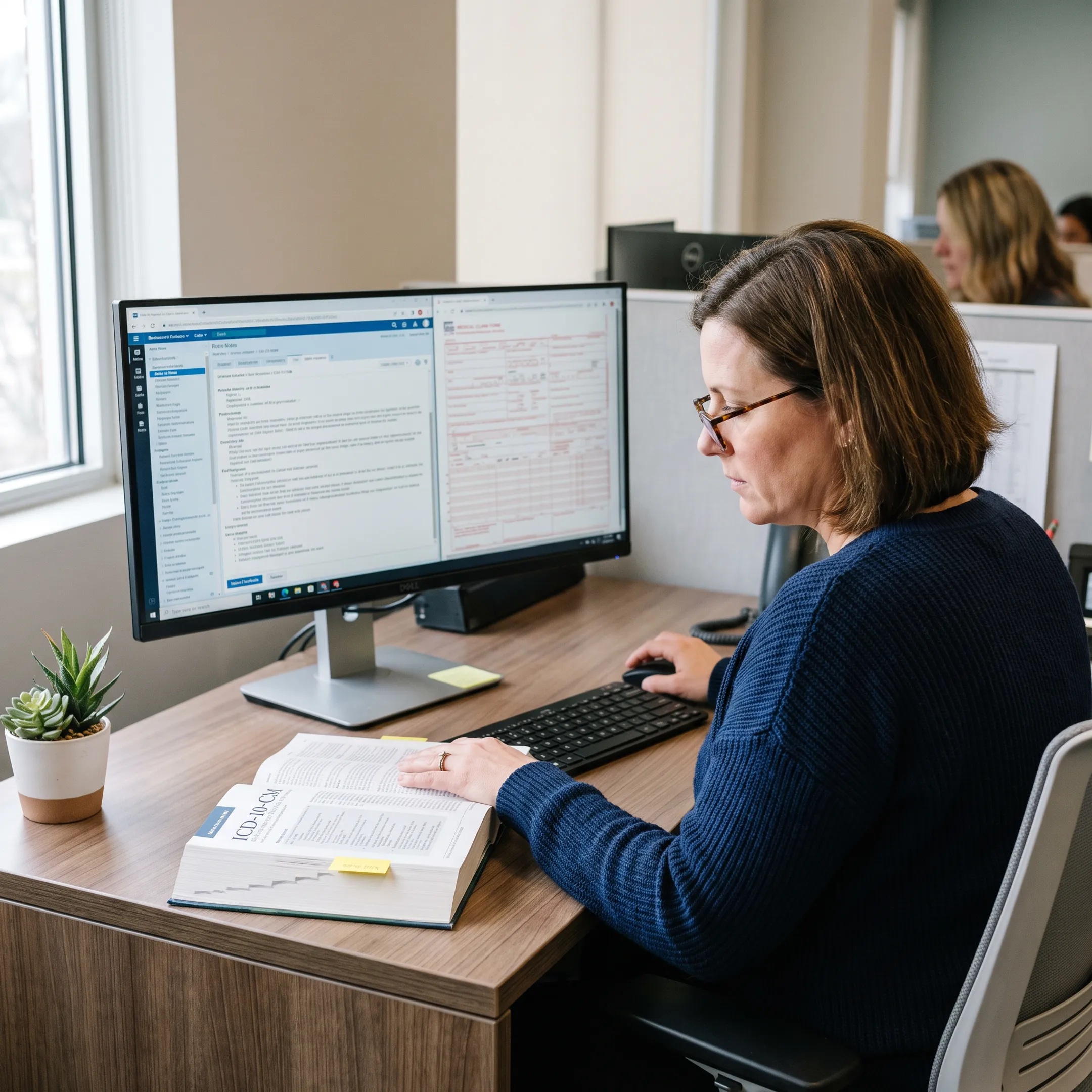 Infectious disease coder reviewing ICD-10-CM documentation and gram-negative organism coding guidance