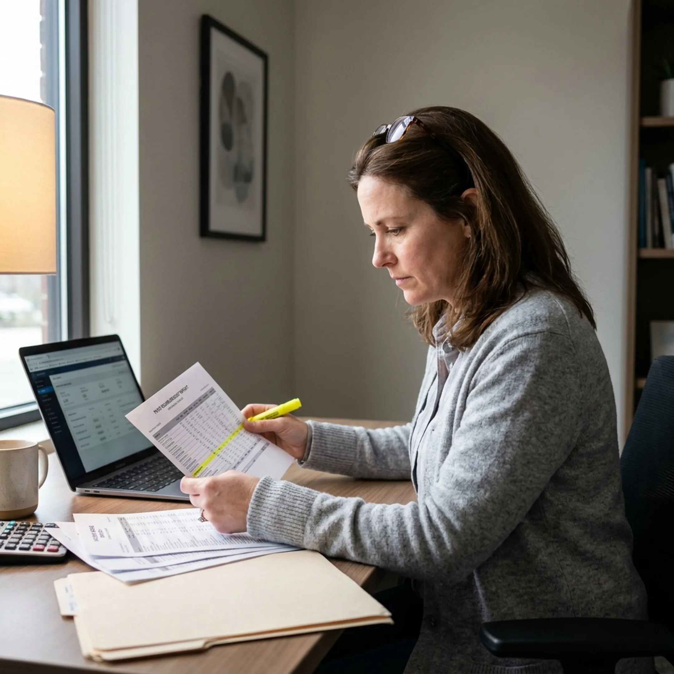 Healthcare administrator analyzing infectious disease billing and payment data