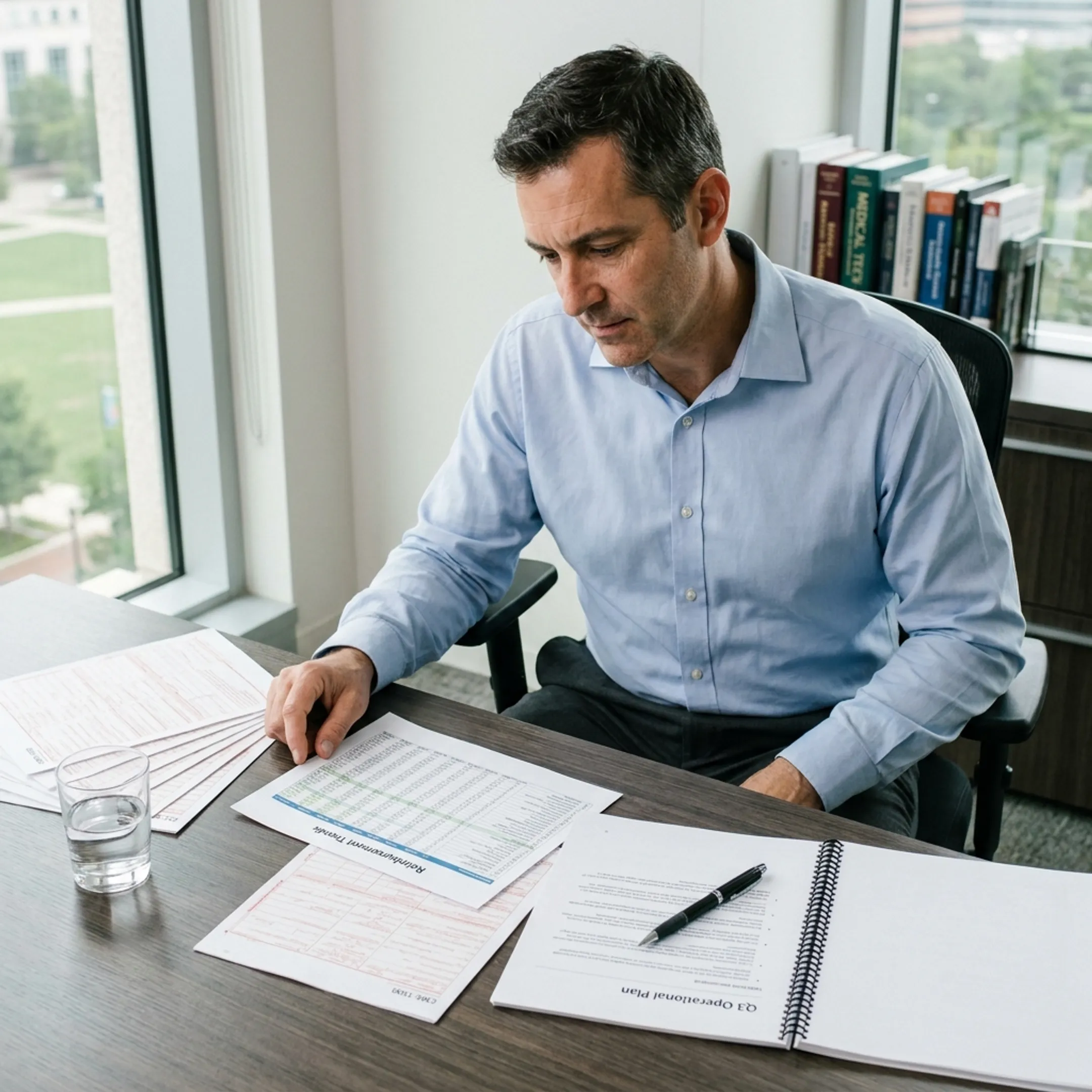 Infectious disease practice leader analyzing billing and operational performance
