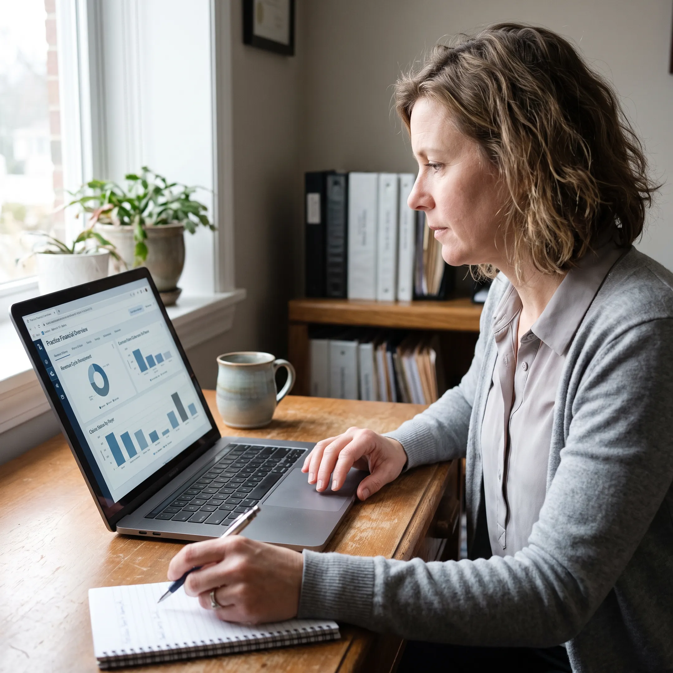 Practice administrator using a browser-based infectious disease financial planning tool