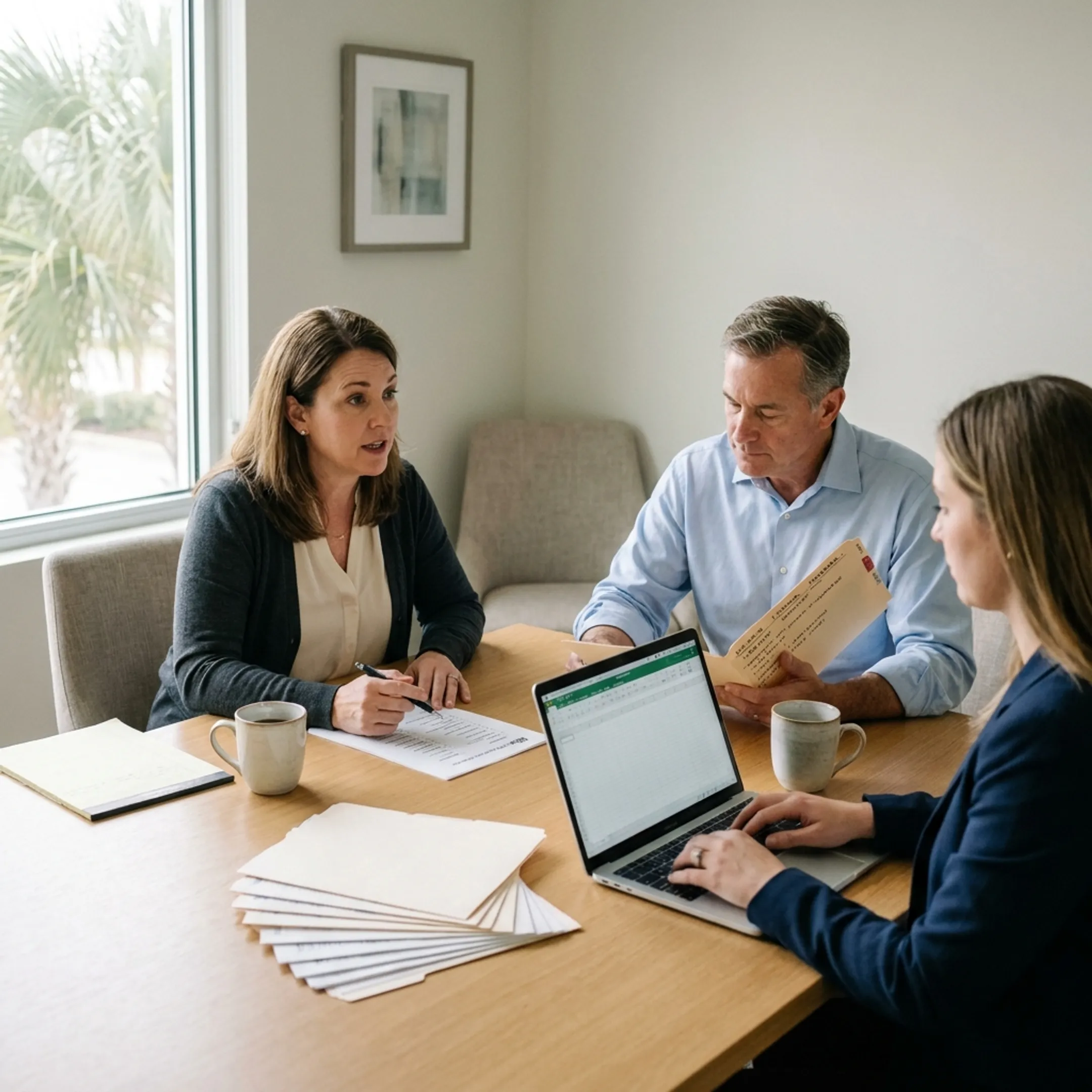 Physician and administrator discussing payer enrollment and credentialing workflow