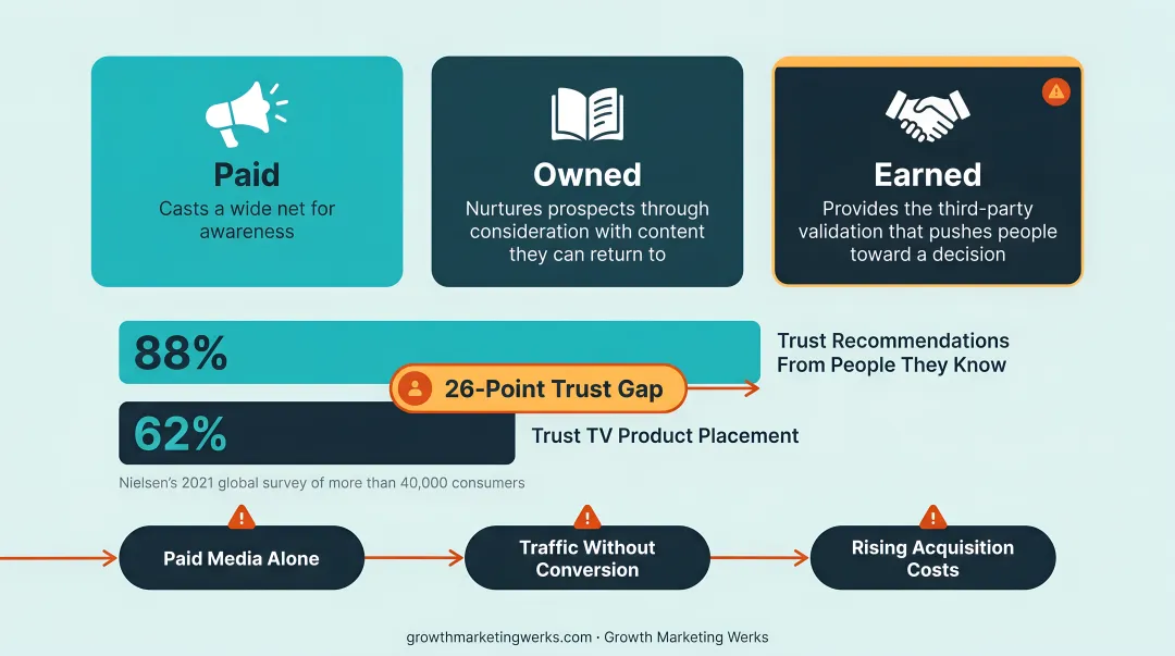 Consumer trust comparison earned word-of-mouth versus paid TV advertising