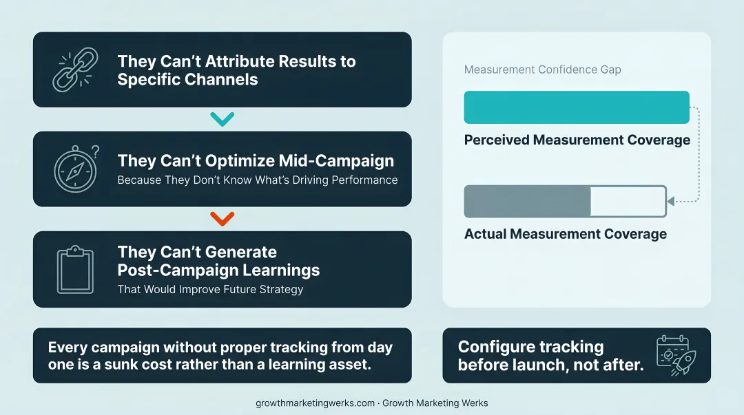 Three compounding consequences of missing campaign tracking infrastructure from launch infographic