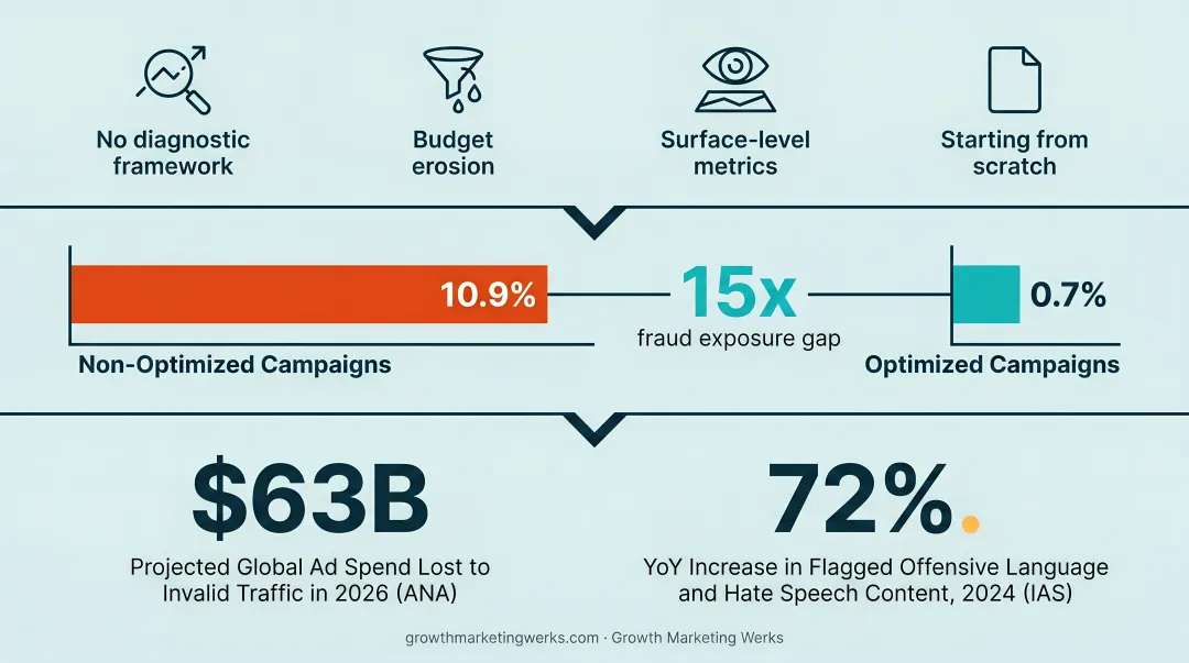 Ad fraud exposure gap 15x difference between optimized and non-optimized campaign fraud rates