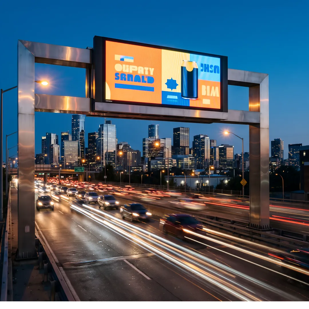 Digital billboard campaign on busy city road
