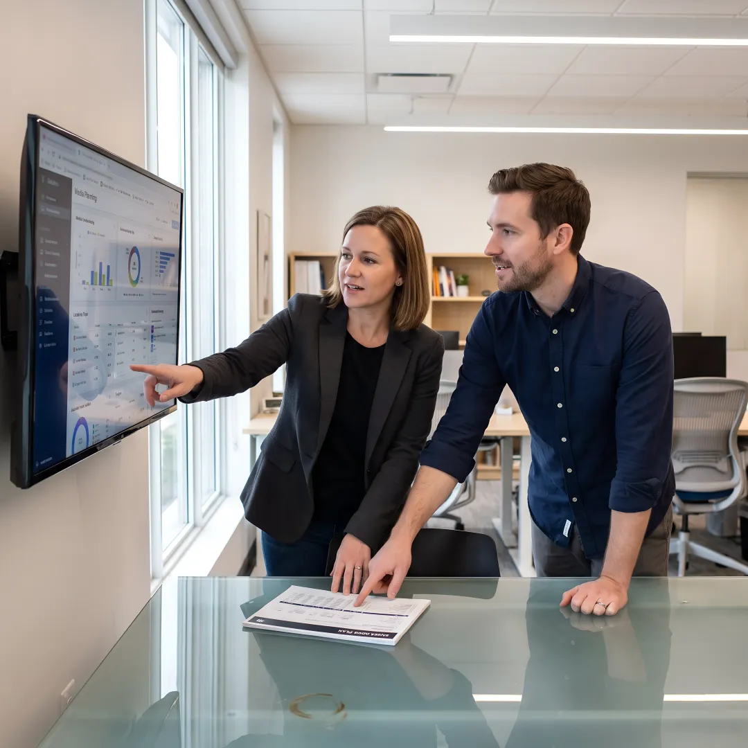 Healthcare media buying and planning strategy meeting