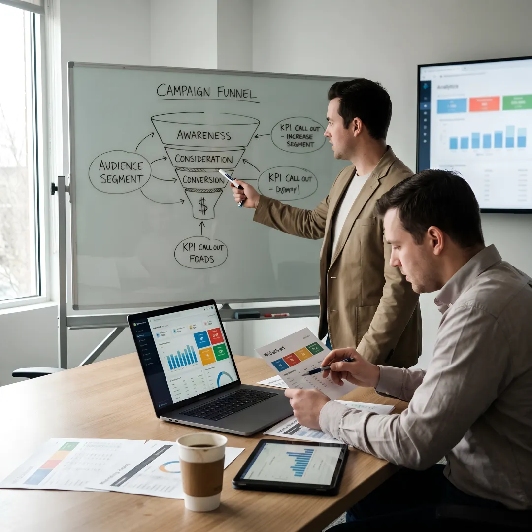 Marketing team planning campaign strategy