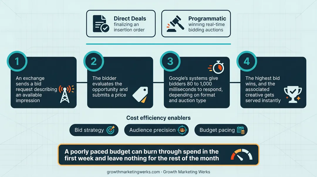 Programmatic real-time bidding auction process flow in milliseconds