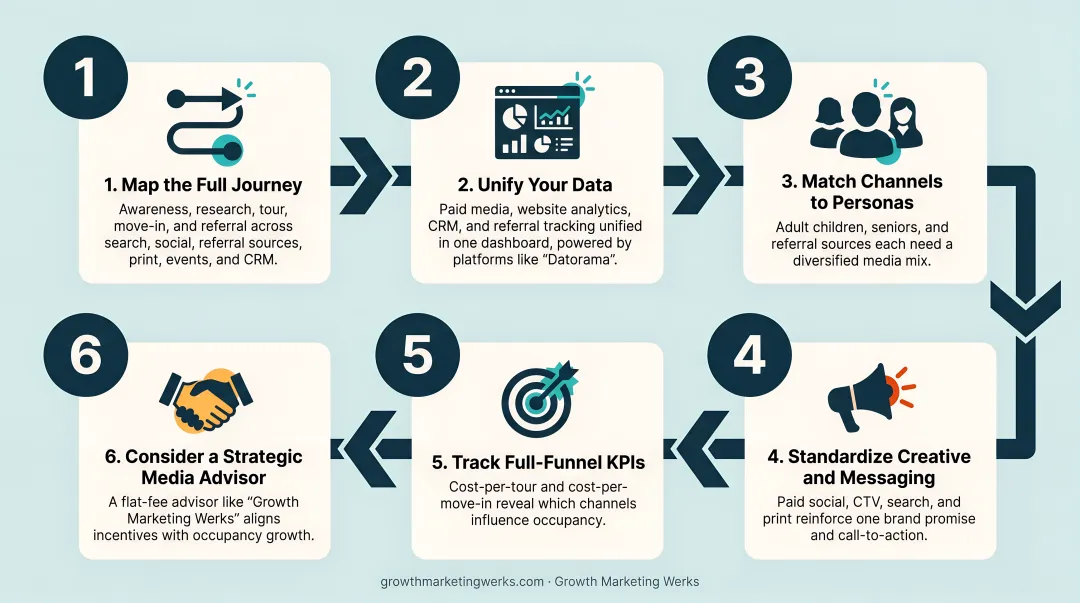 Six-step omnichannel campaign strategy roadmap for senior care marketers